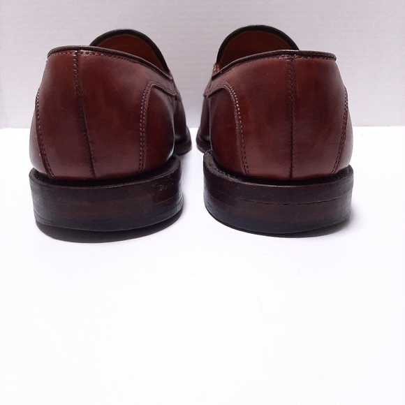 Allen Edmonds Mens Loafers Woven Split Toe Brown Foley Size 9.5 D